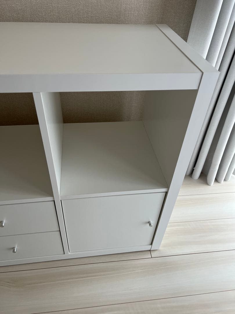 KALLAX カラックス シェルフユニット インサート4個付き, ホワイト