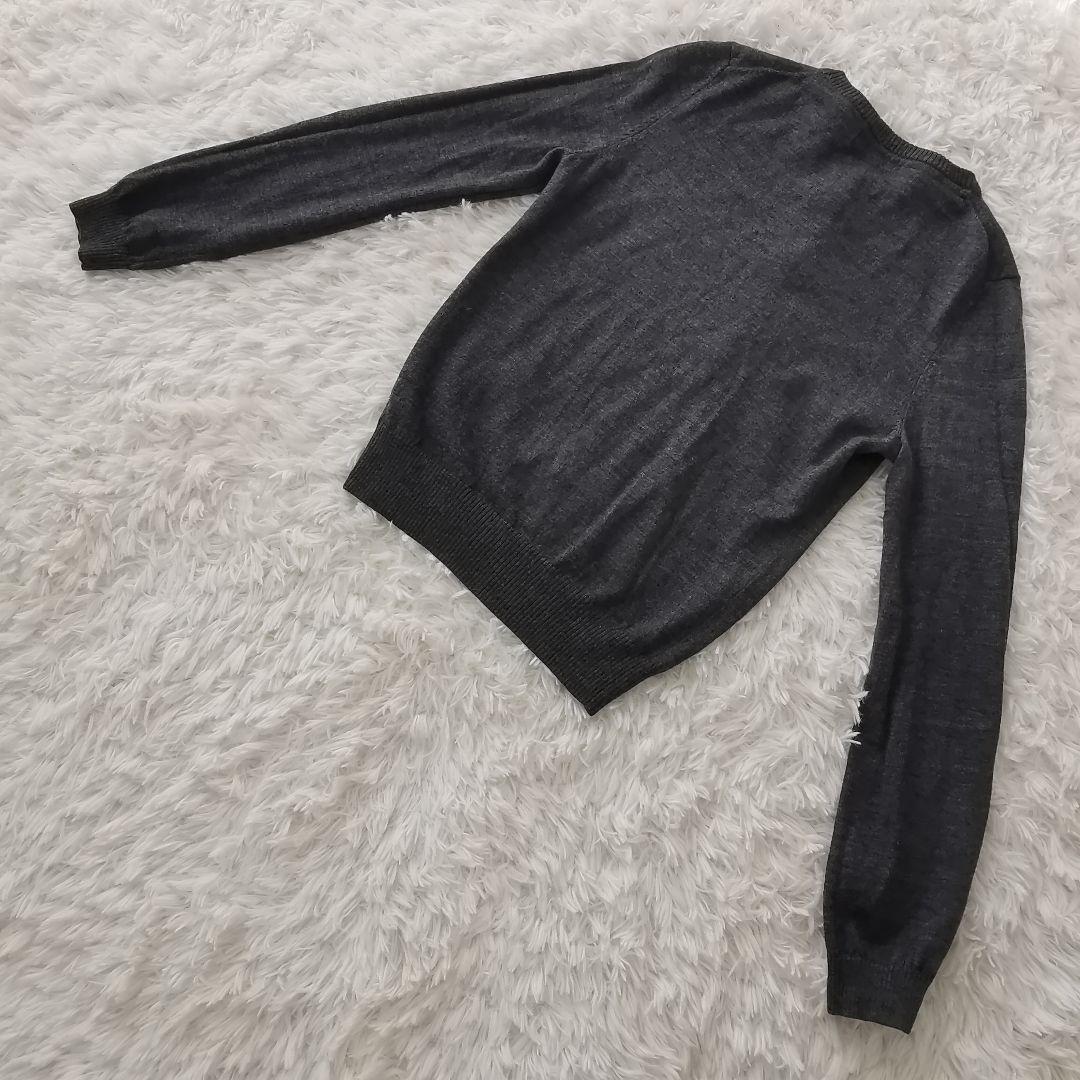 バーバリー ホースロゴ刺繍 ノヴァチェック ウール カーディガン グレー 38