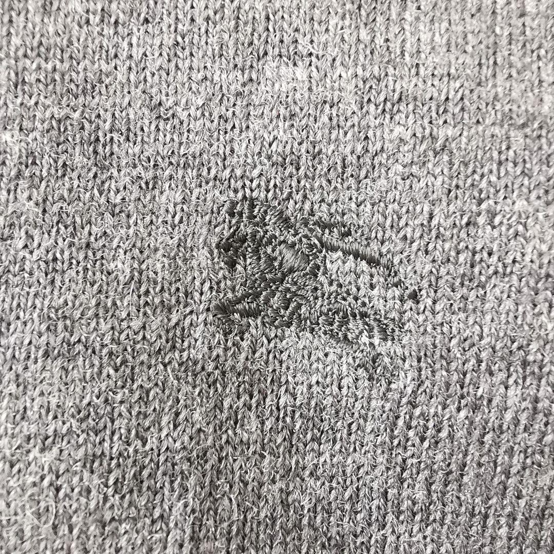 バーバリー ホースロゴ刺繍 ノヴァチェック ウール カーディガン グレー 38