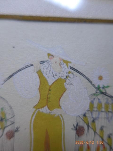 ペルドリアットによるバレー鳥商人の衣装デザインスケッチ エッチングに手彩色