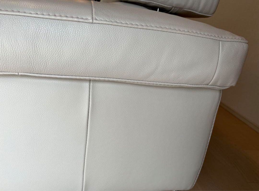 専用　セール！定価22万　高級本革ソファー白2.5S 革　ヘッドレスト可動