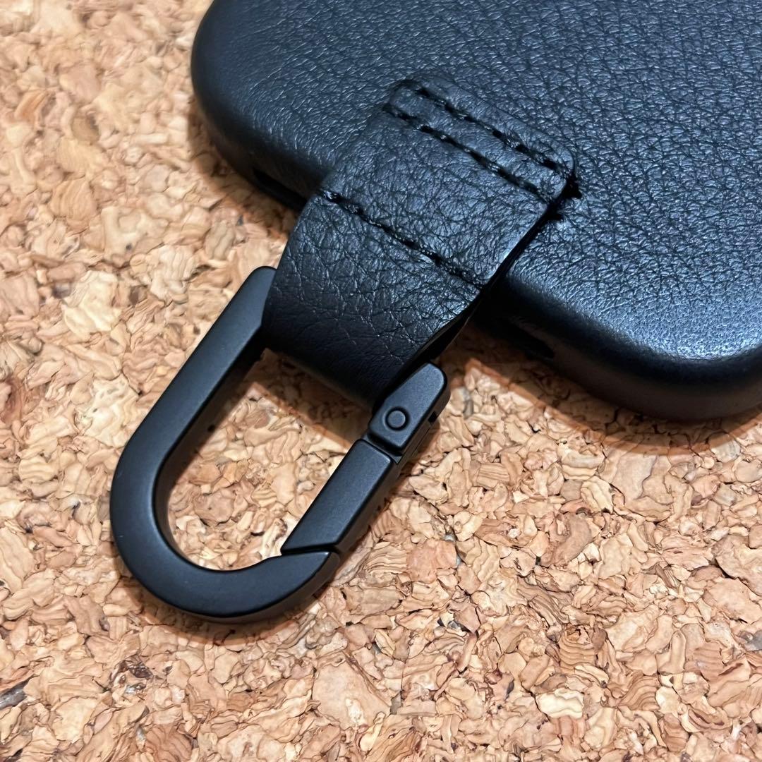 objcts.io カラビナ iPhone14ケース MagSafe レザー 黒