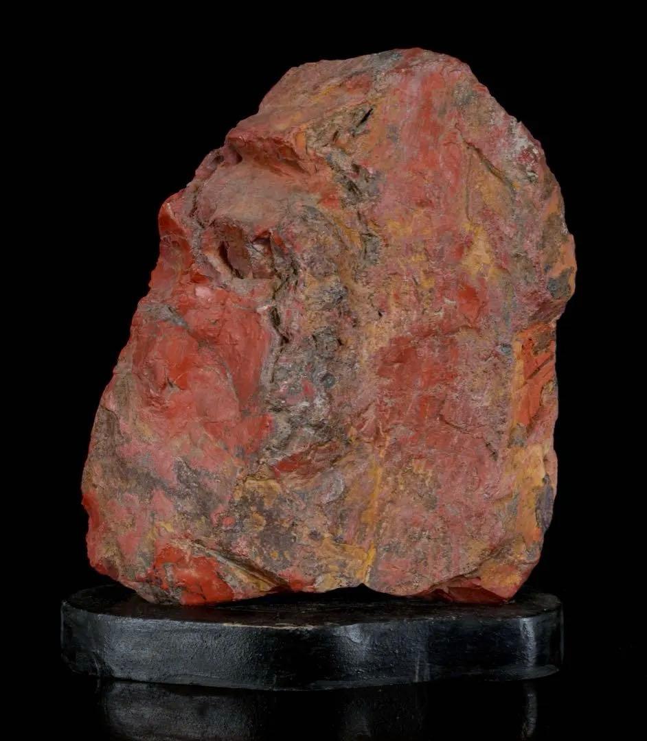 佐渡 赤玉石 赤石 碧玉 台座付 1.4kg 水石 鑑賞石 天然石 盆石 飾石