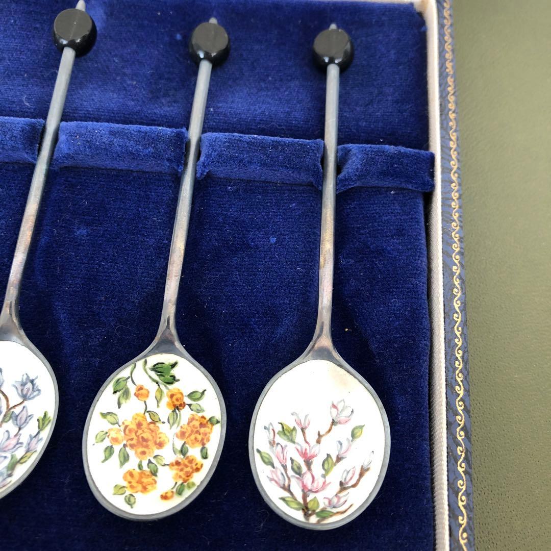 ビンテージ　純銀製　C&C スプーン　8本セット　コーヒービーンズ　シルバー　銀