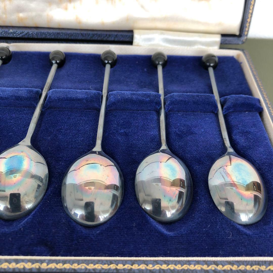 ビンテージ　純銀製　C&C スプーン　8本セット　コーヒービーンズ　シルバー　銀