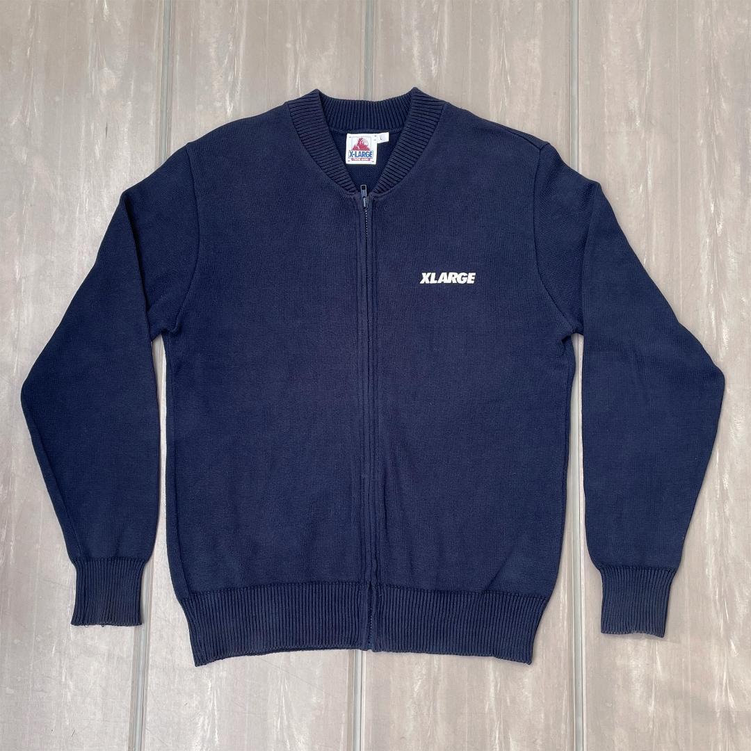 【1993年USA製】レア初期 X-LARGE ニット カーディガン ビンテージ