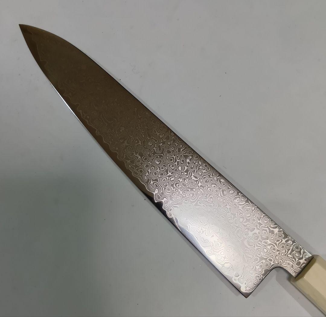 67層ダマスカスVG10 シェフナイフ 24cm 人工象牙＋黒檀柄