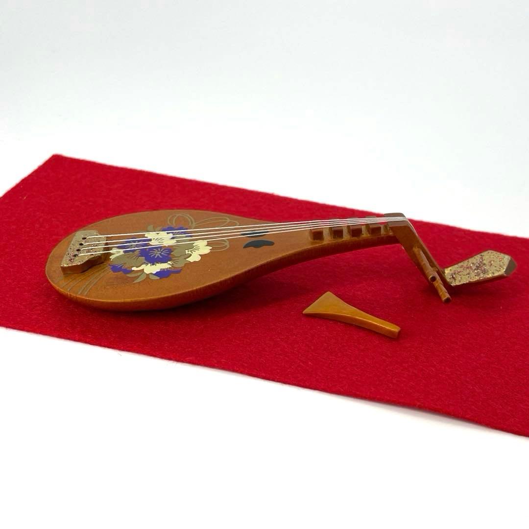 ひな祭り　桃の節句　雛道具　花柄びわ&お琴貝セット