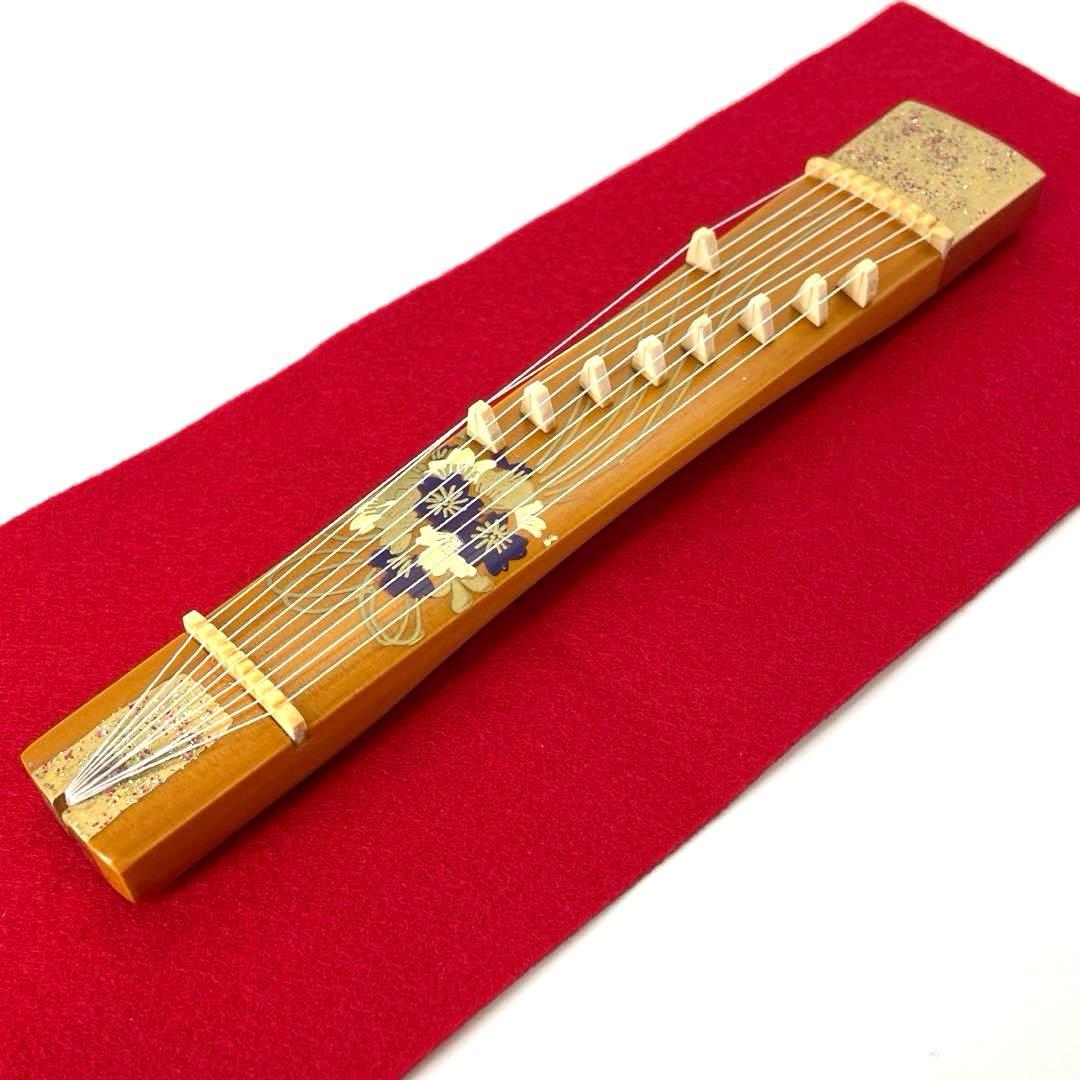 ひな祭り　桃の節句　雛道具　花柄びわ&お琴貝セット