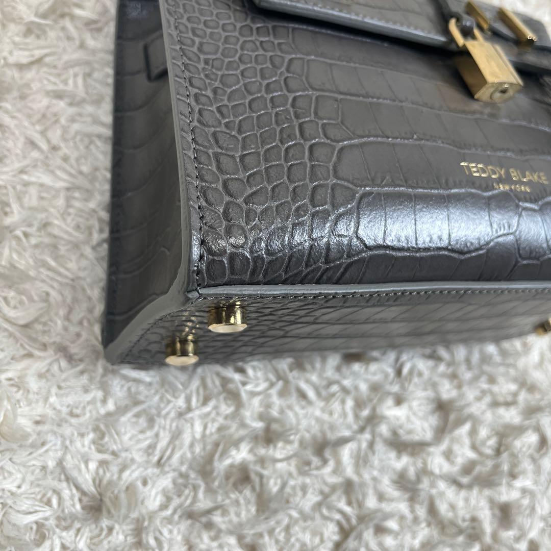 TEDDY BLAKE ショルダーバッグ 2way クロコ型押し グレー系