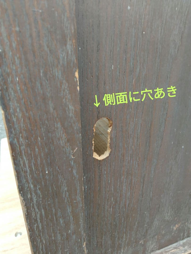 古道具　木製ガラスキャビネット ダークブラウン 2扉