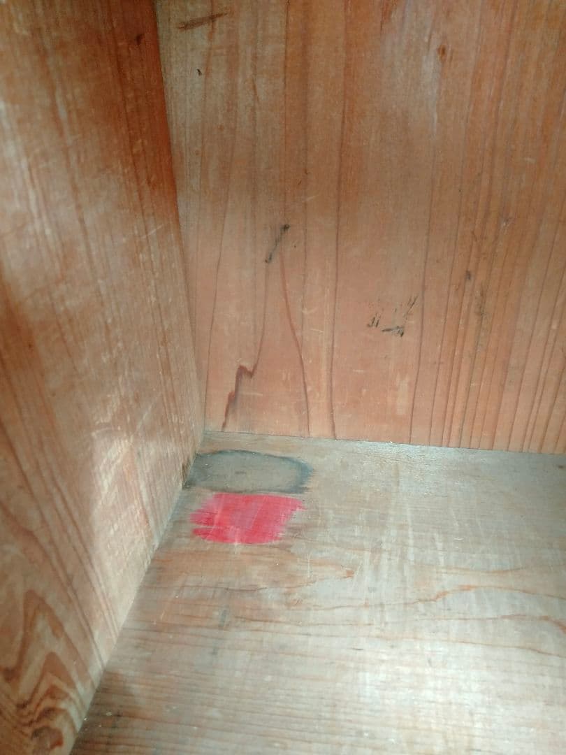 古道具　木製ガラスキャビネット ダークブラウン 2扉