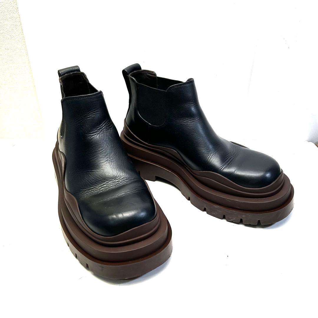 BOTTEGA VENETA ボッテガヴェネタ ブーツ サイドゴア 厚底　黒茶