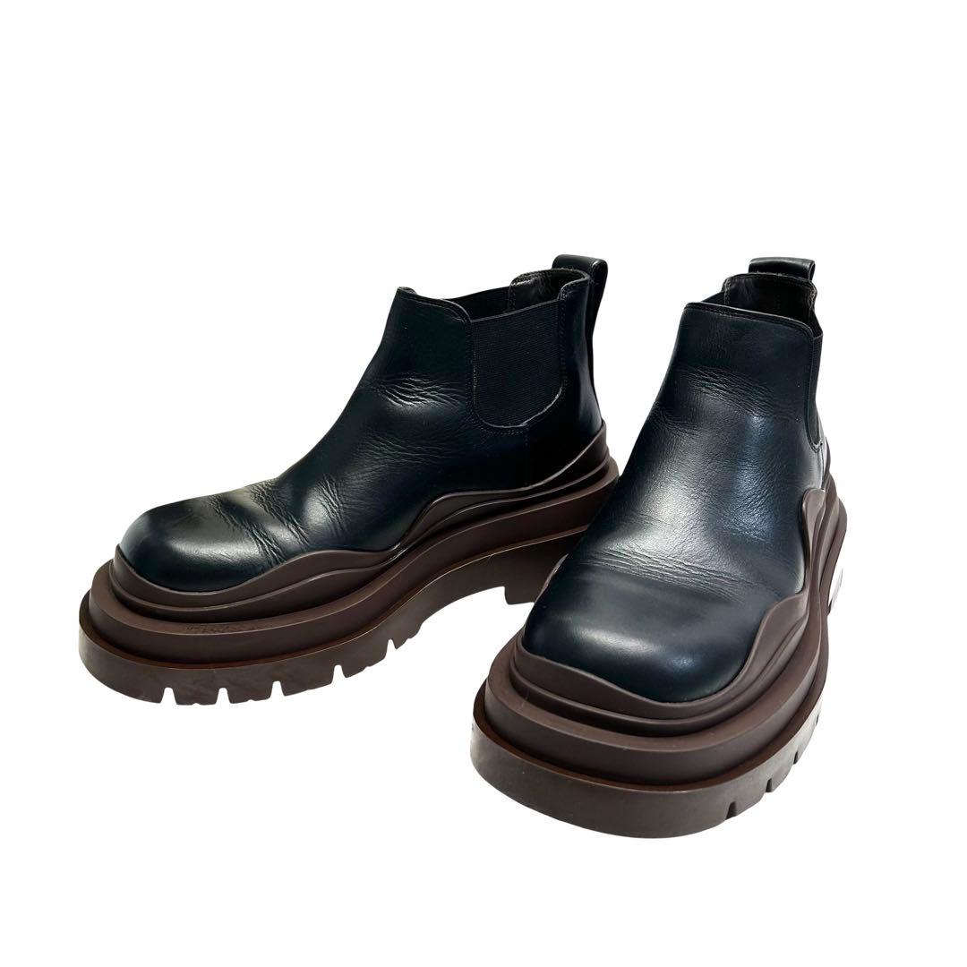 BOTTEGA VENETA ボッテガヴェネタ ブーツ サイドゴア 厚底　黒茶