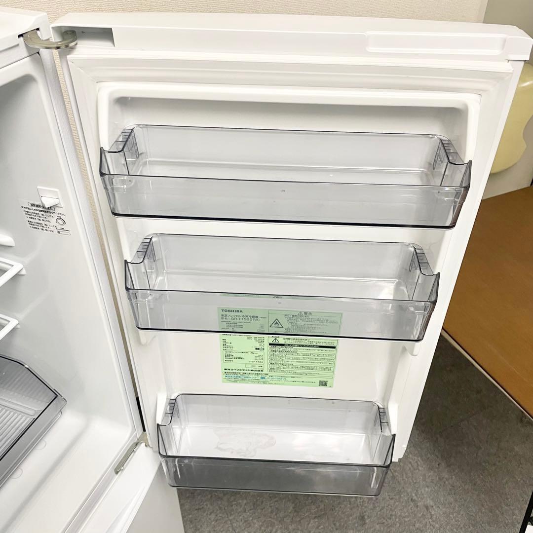 東芝　ノンフロン　冷凍冷蔵庫　153L GR-T15BS 2021年製 M