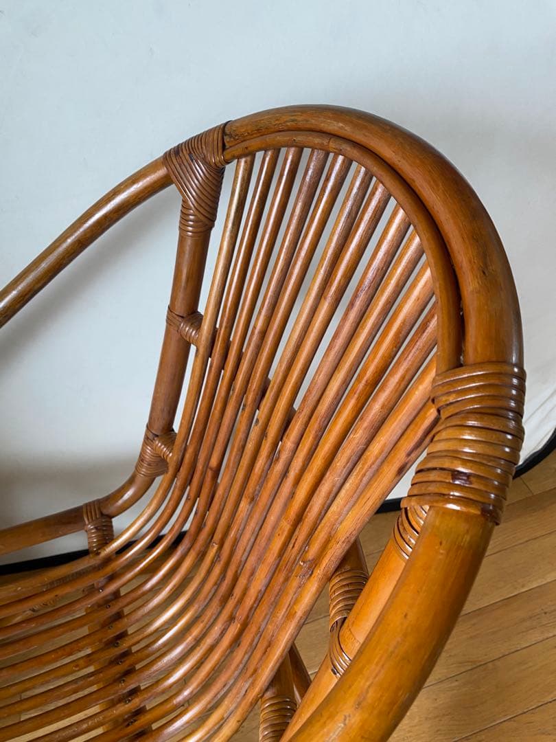 70s 80s ヴィンテージ ラタン チェア　希少　昭和 椅子 レトロ アジアン