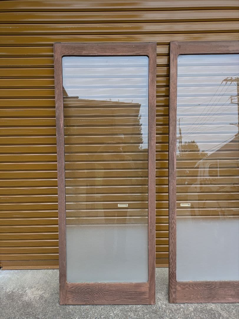 木製フレーム ガラスドア 3枚セット　W685×H1790　引き取り希望