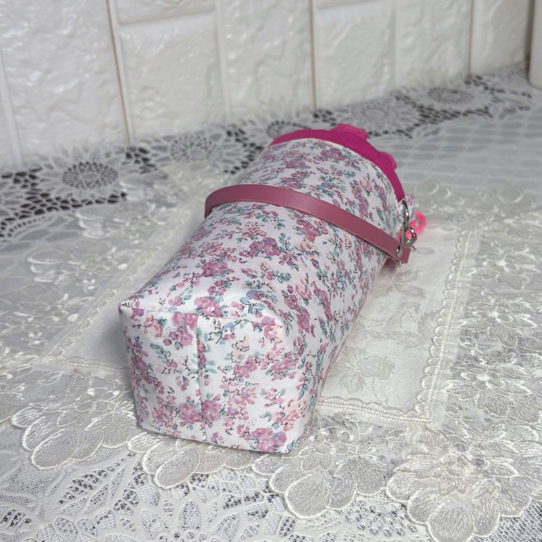 ペットボトルカバー　リバティムーンモス/ピュアピンク　ハンドメイド