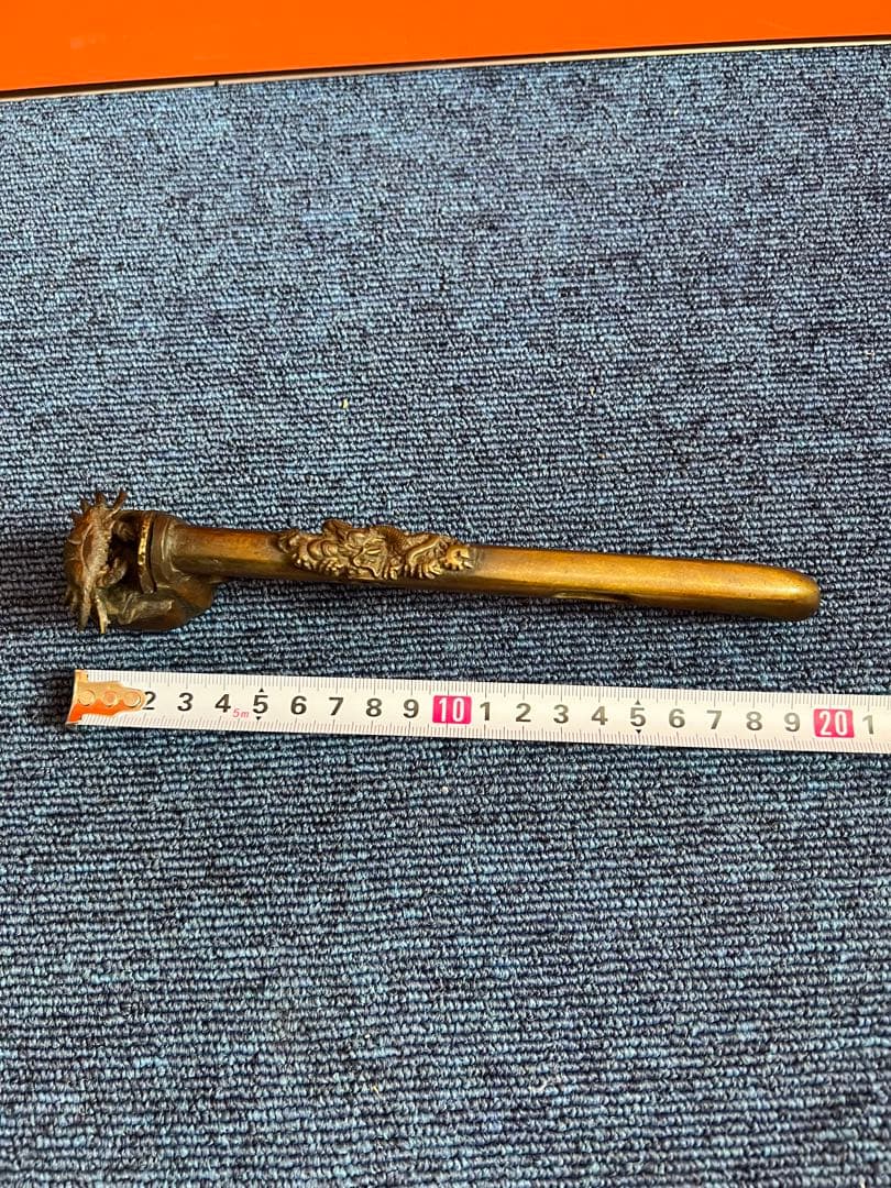 1192  銅製　カニ　龍文　矢立　墨壺　提げ物　書道具　文房具　骨董品