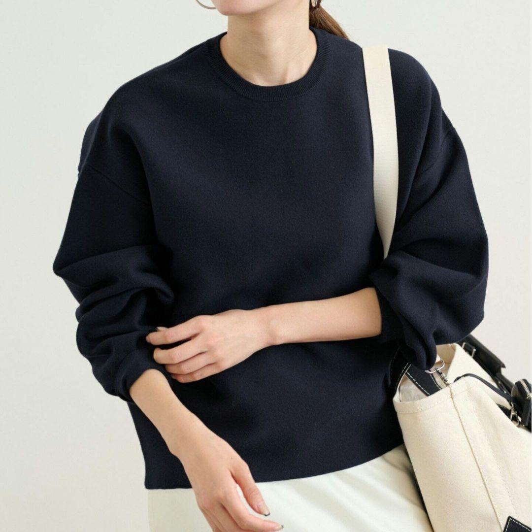 FRAMeWORK /フレームワーク　スムースニットプルオーバー　ネイビー