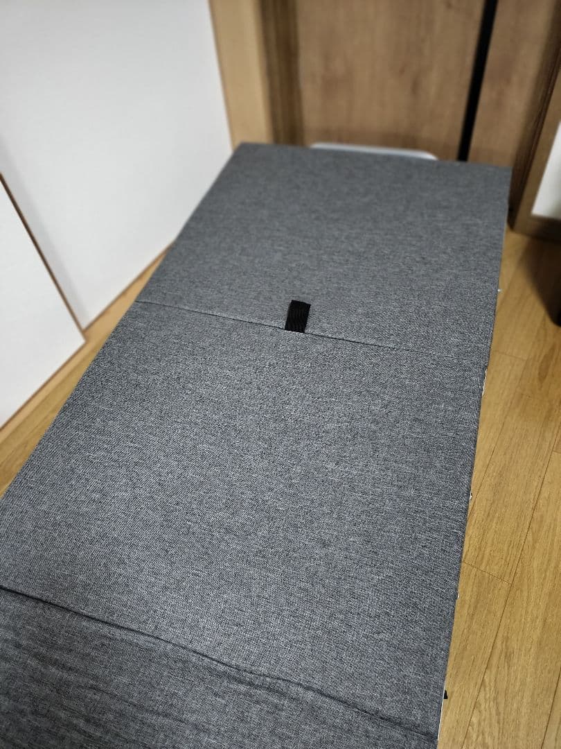 折りたたみベッド グレー ファブリック 約180cm x 70cm