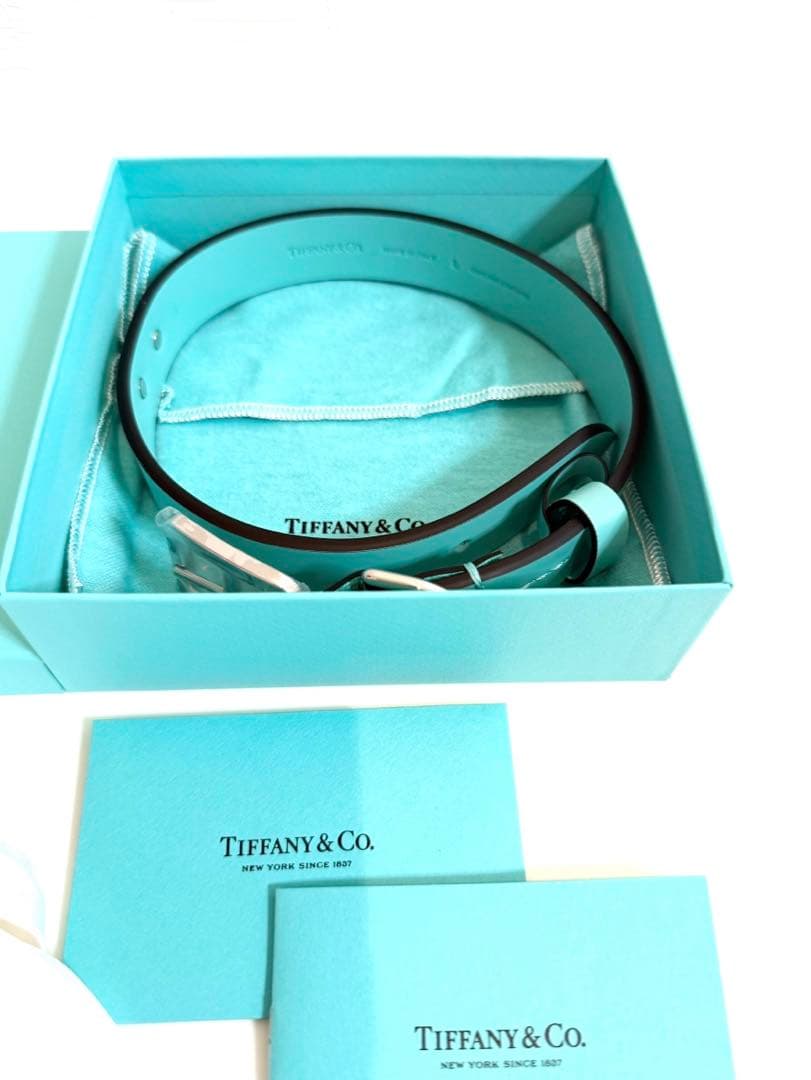 未使用品 Lサイズ⭐️Tiffany ティファニーレザー 犬首輪ドッグカラーペット