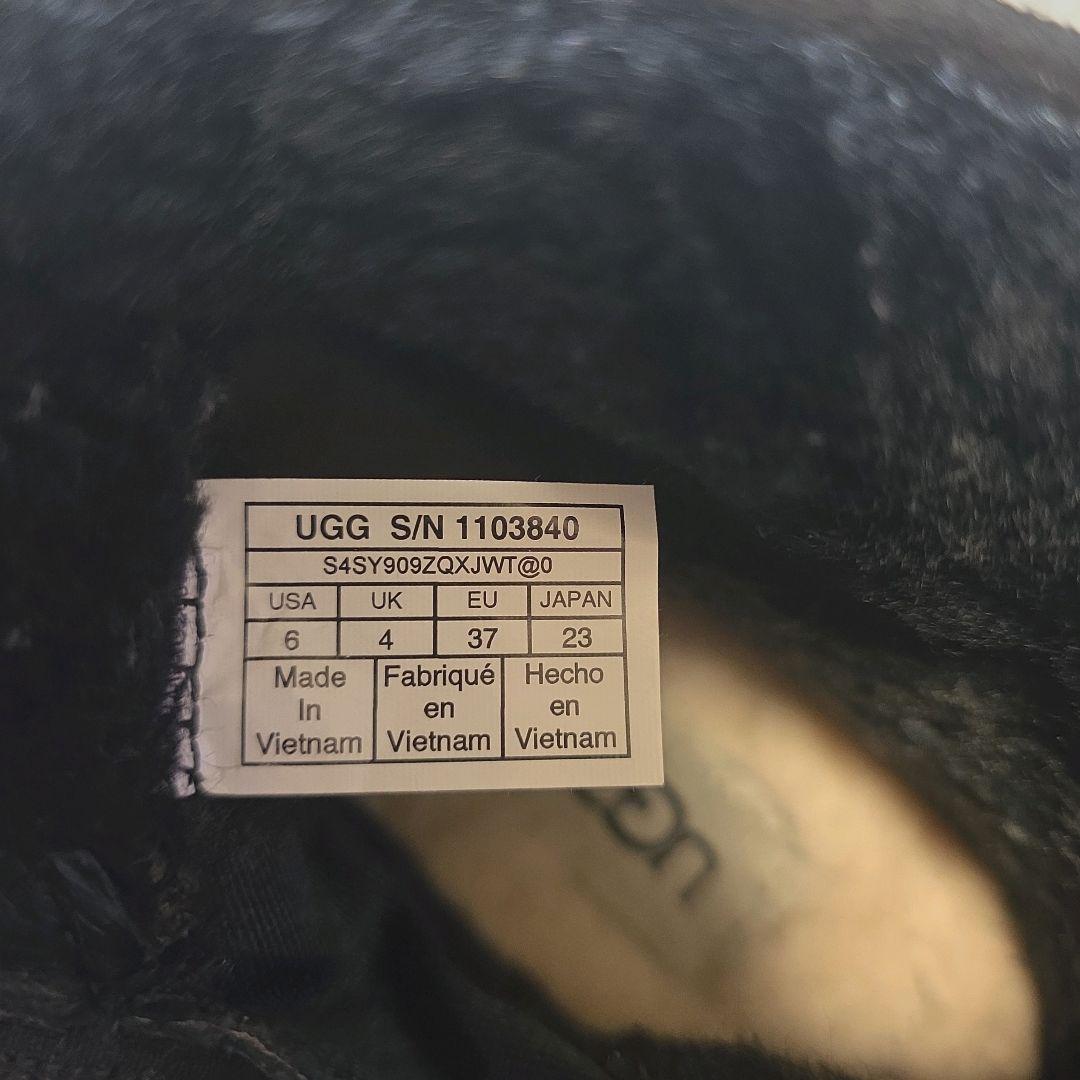 美品 UGG 23cm 防水 リッジミニスノーブーツ ブラック ムートン ブーツ