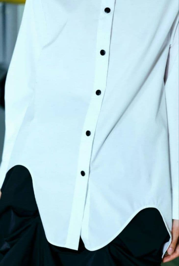 oOoOoO　アシンメトリーシャツ　変形　38 白　ナゴンスタンス