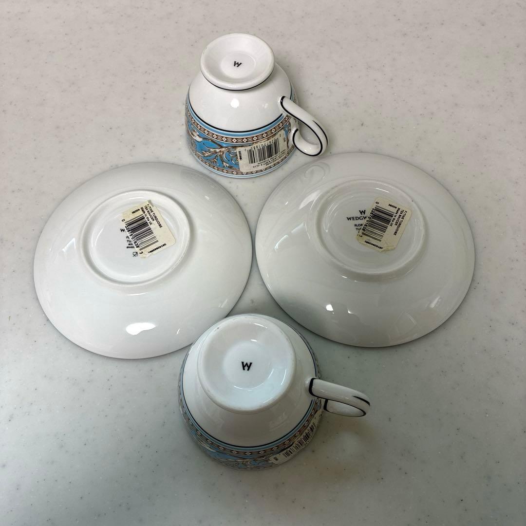 【箱付・未使用品】ウェッジウッド　フロレンティーンターコイズ　デザート７点セット