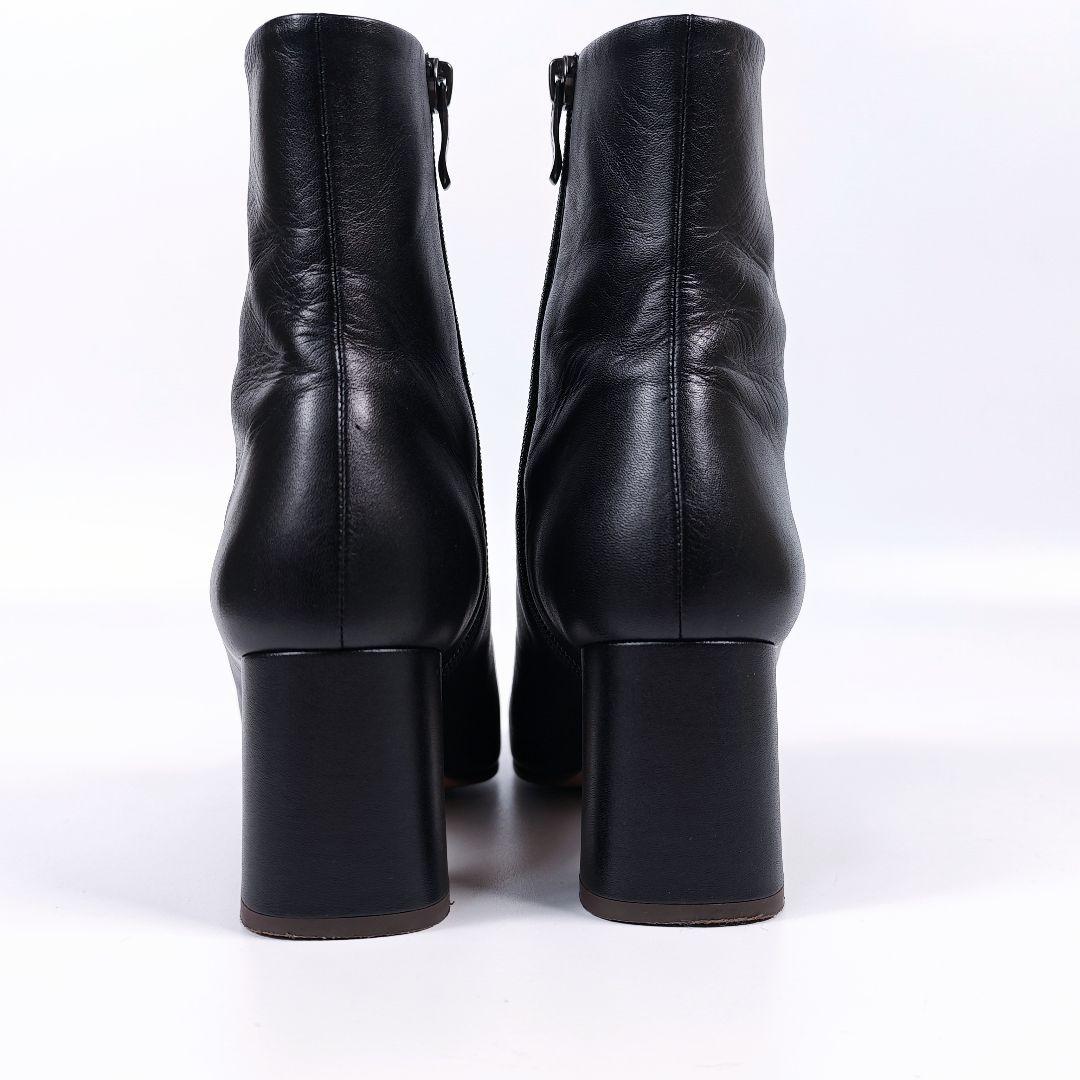 ダイアナ スクエアトゥ サイドジップブーツ 23.5 ミドル丈チャンキーヒール