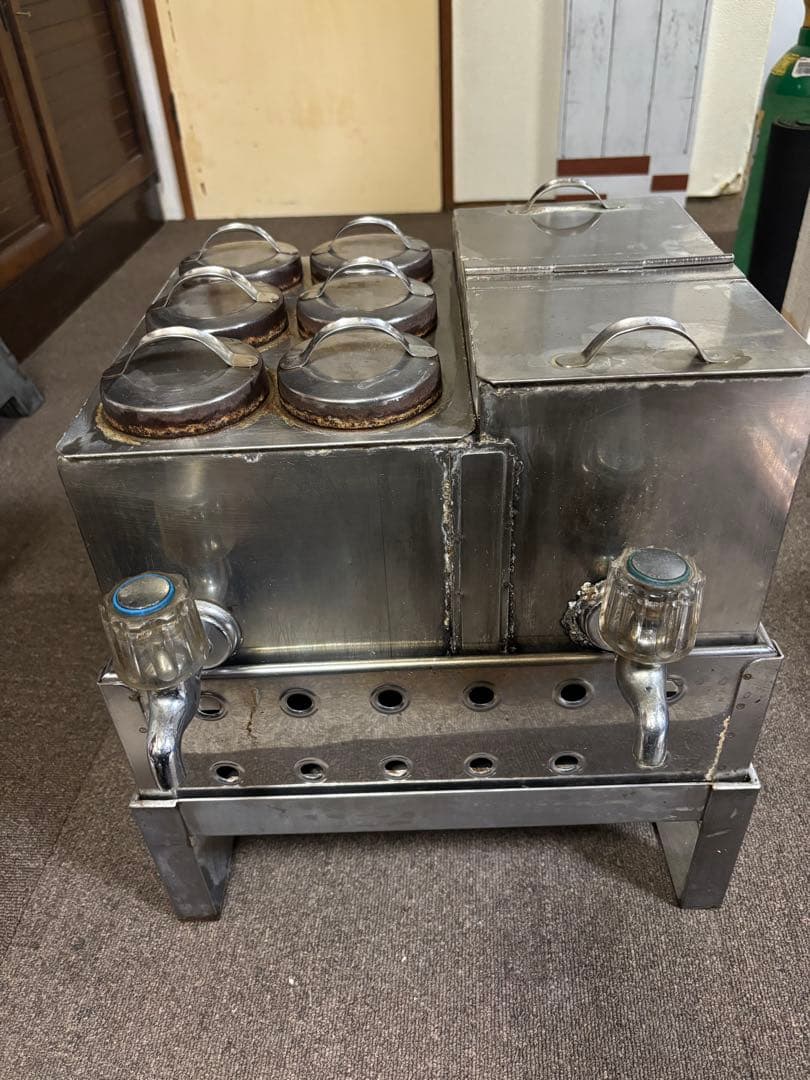 【希少業務用燗銅壺】涌井工業 ステンレス6連スチーマー 都市ガス 熱燗と蒸し器