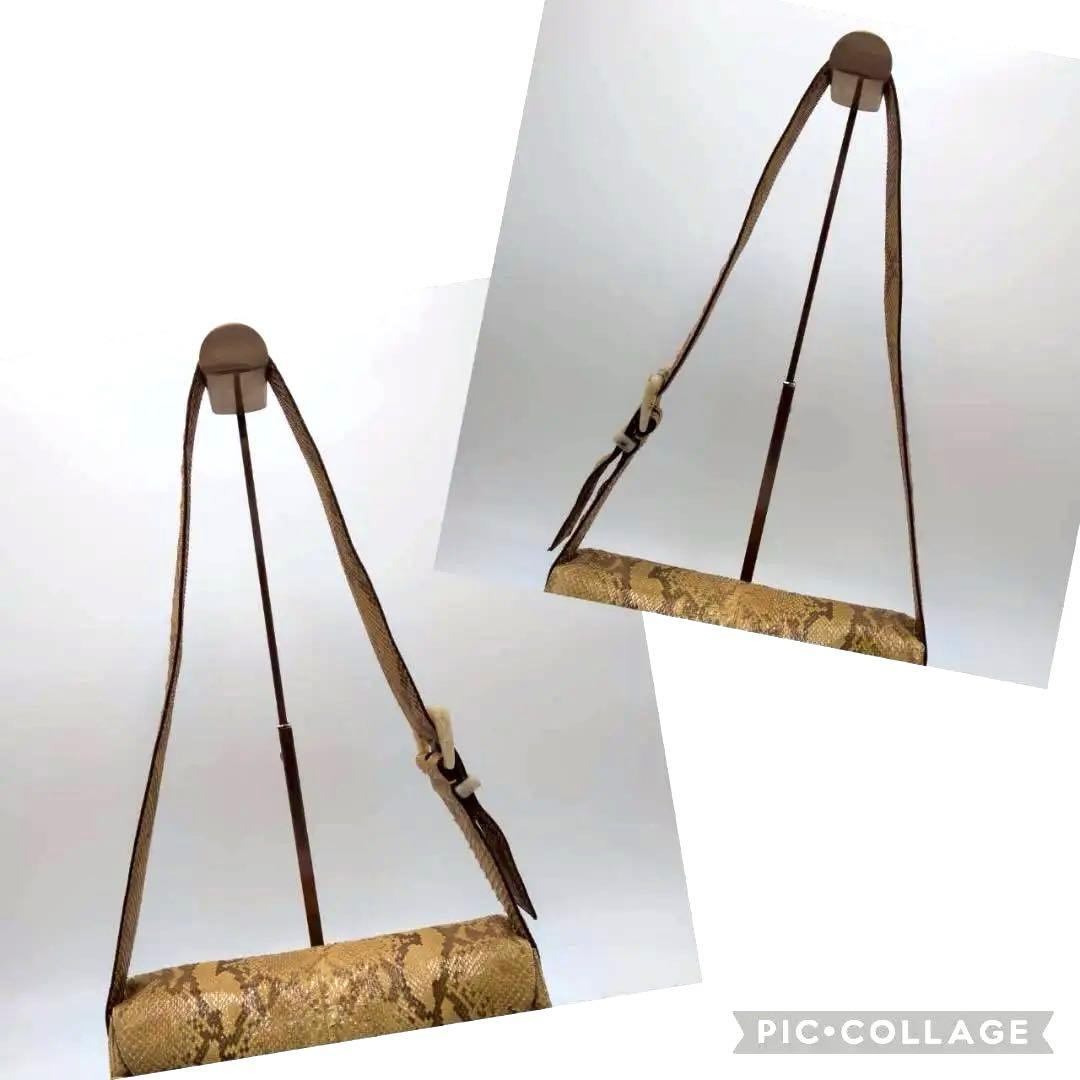 PRADA プラダ パイソン ショルダーバッグ 肩掛け 斜めがけ ベージュ 茶