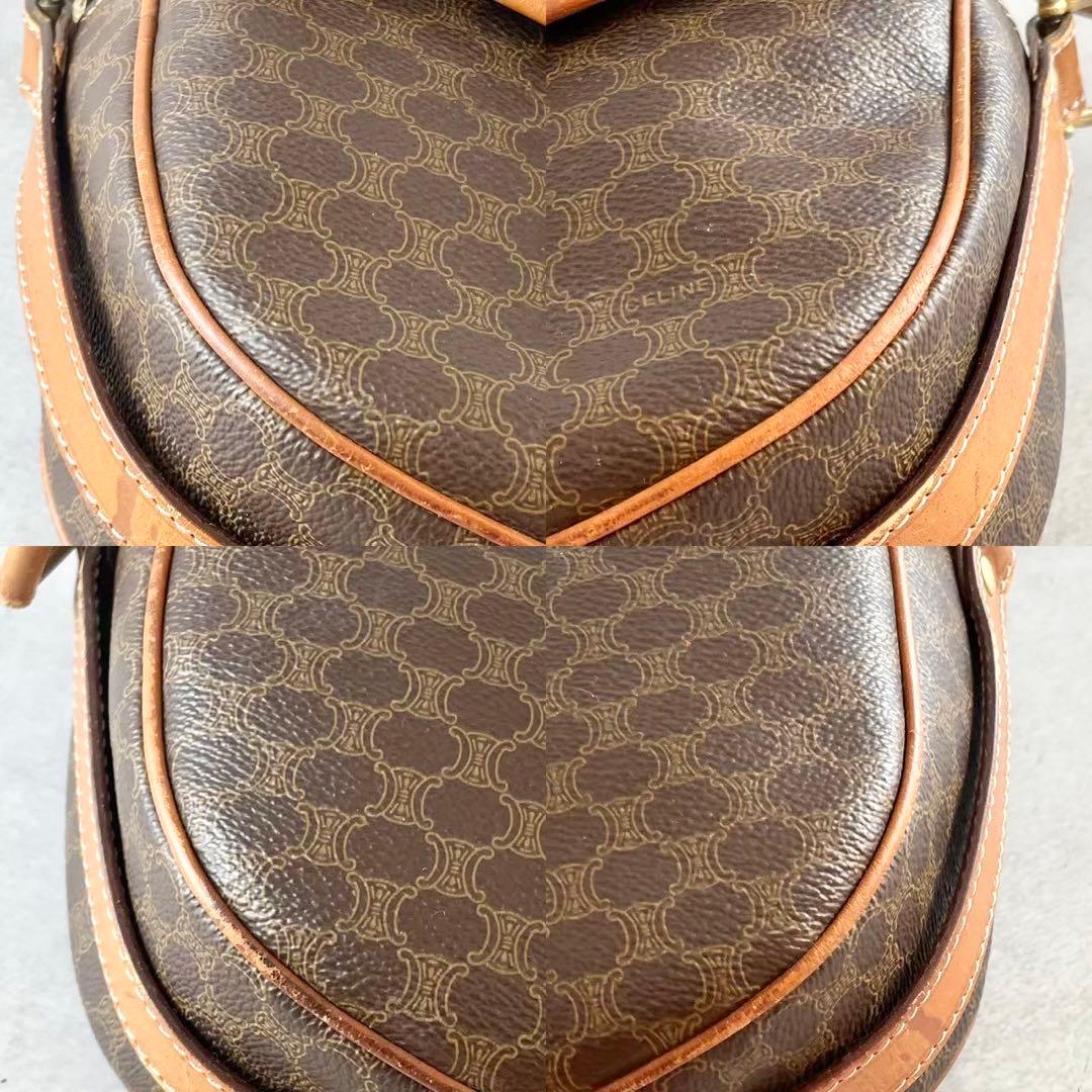 美品✨セリーヌ ショルダーバッグ マカダム ベルト ゴールド金具 レザー