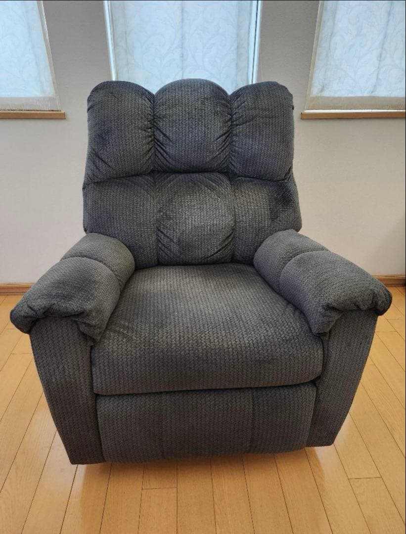 Laura Ashleyリクライニングソファ一人掛け グレー アームレスト付き