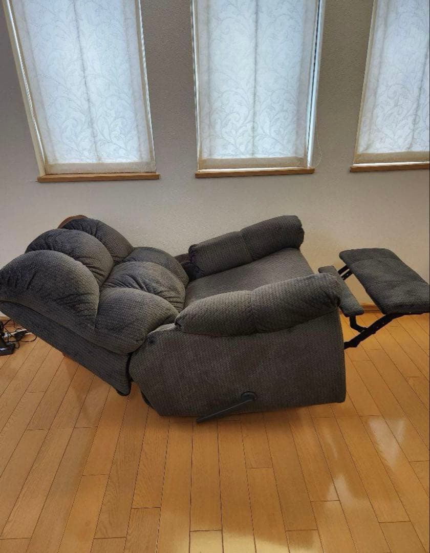 Laura Ashleyリクライニングソファ一人掛け グレー アームレスト付き