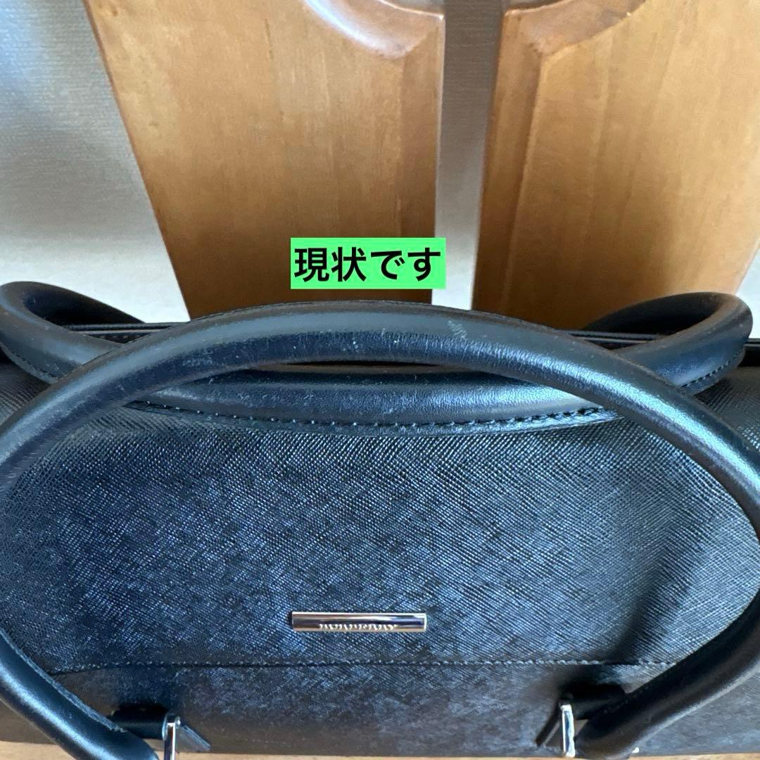 Burberry バーバリー レザーハンドバッグ ノバチェック 黒 ブラック