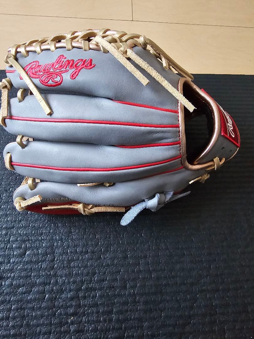Rawlings Trap-Eze 軟式野球グローブ グレー/レッド