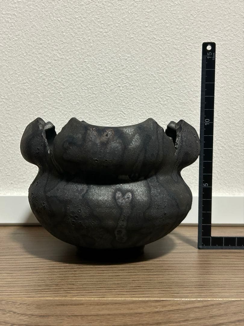 細川政己 y鉢 豹紋 植木鉢 作家鉢 大鉢