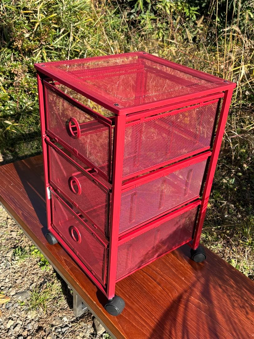 廃盤 稀少品　IKEA ANDY 赤 キッチンワゴン ポストモダン