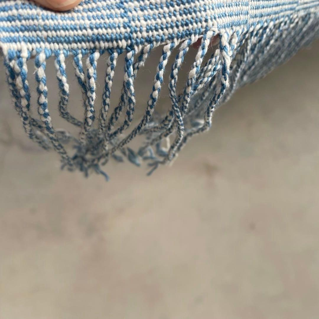 織り物　カレン族　藍染め　クロス　ラグ