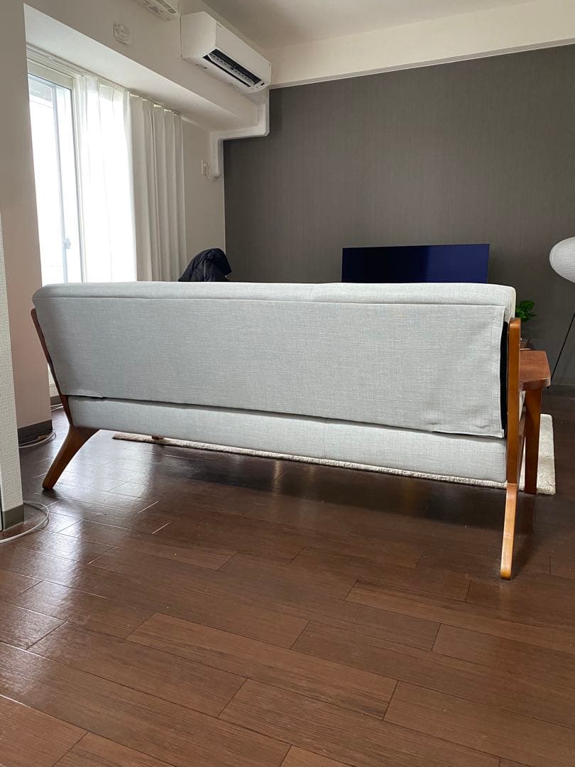 ハンス・ウェグナー ソファ似 グレー ファブリック ソファ 3人掛け