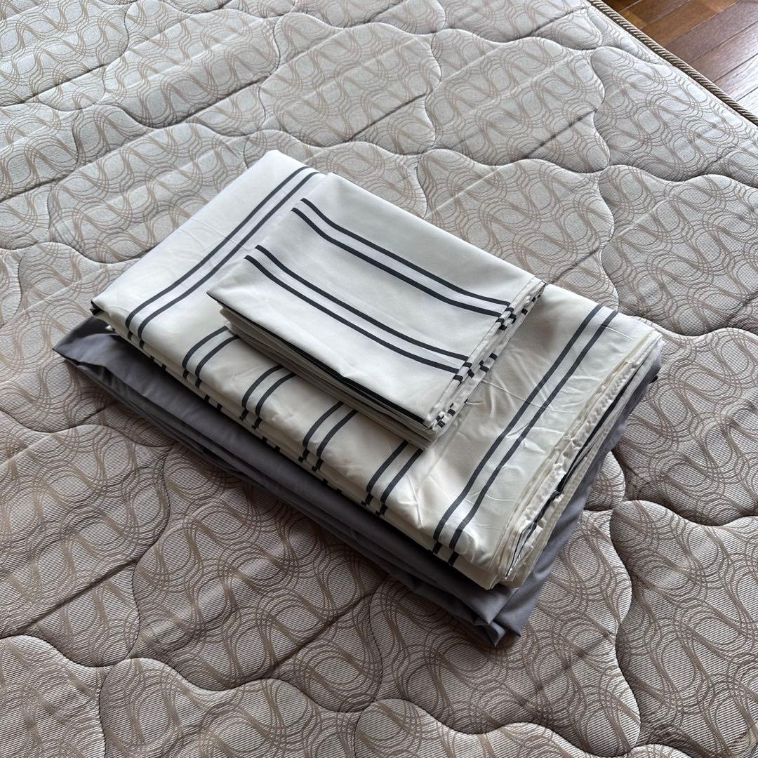 off-white×charcoal布団カバーセット【ART OF BLACK】