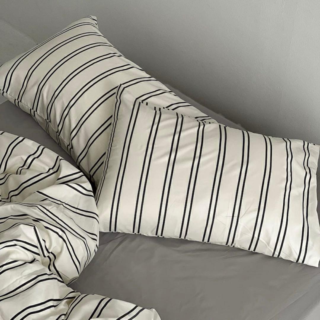 off-white×charcoal布団カバーセット【ART OF BLACK】