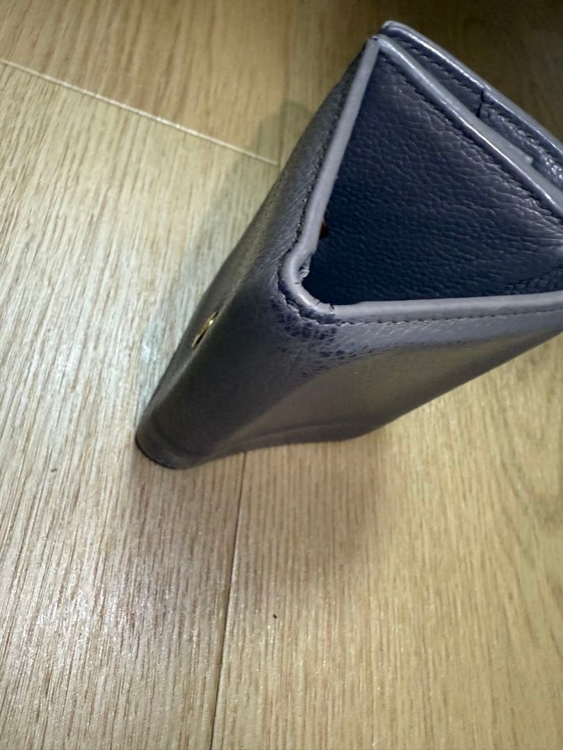 YSL グレー レザー 財布 三つ折財布