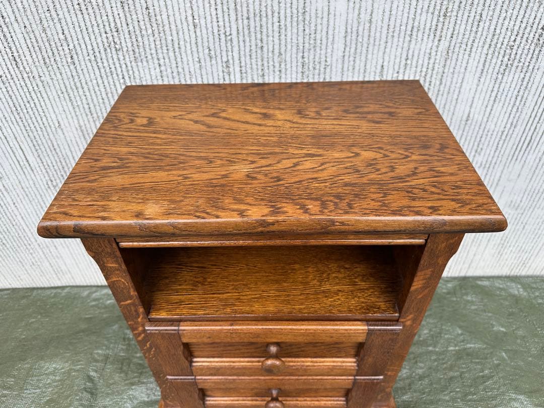 【サイドチェスト】ROMANIA　木製　丸足　オープンチェスト　花台　収納