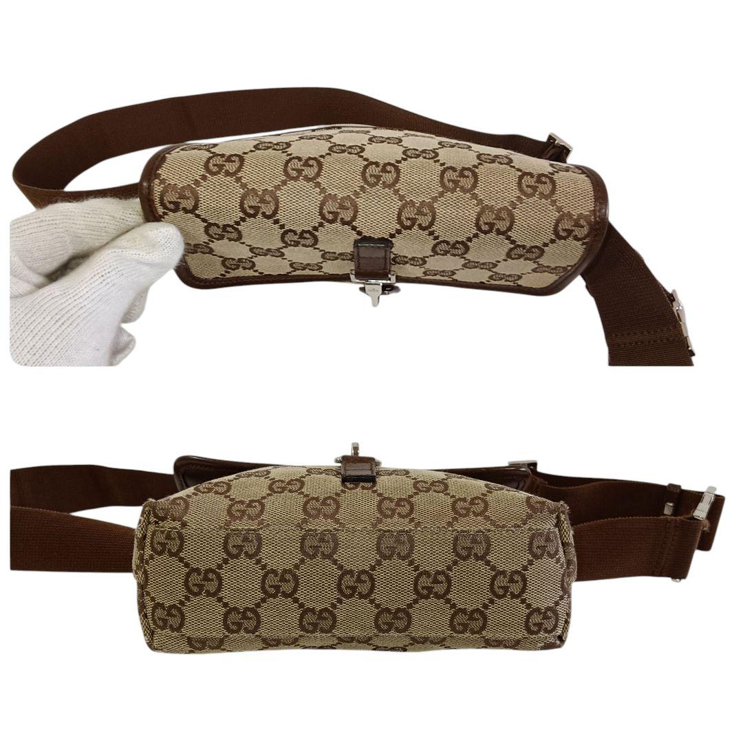 美品 正規品 GUCCI グッチ ボディバッグ ウエストポーチ GGキャンバス