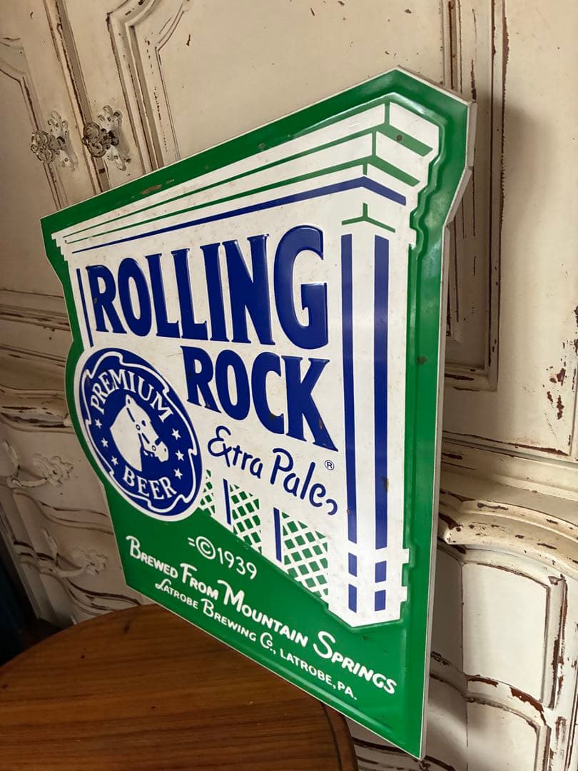 アンティーク　サイン　プレート　看板　ROLLING ROCK ビール　アメリカ