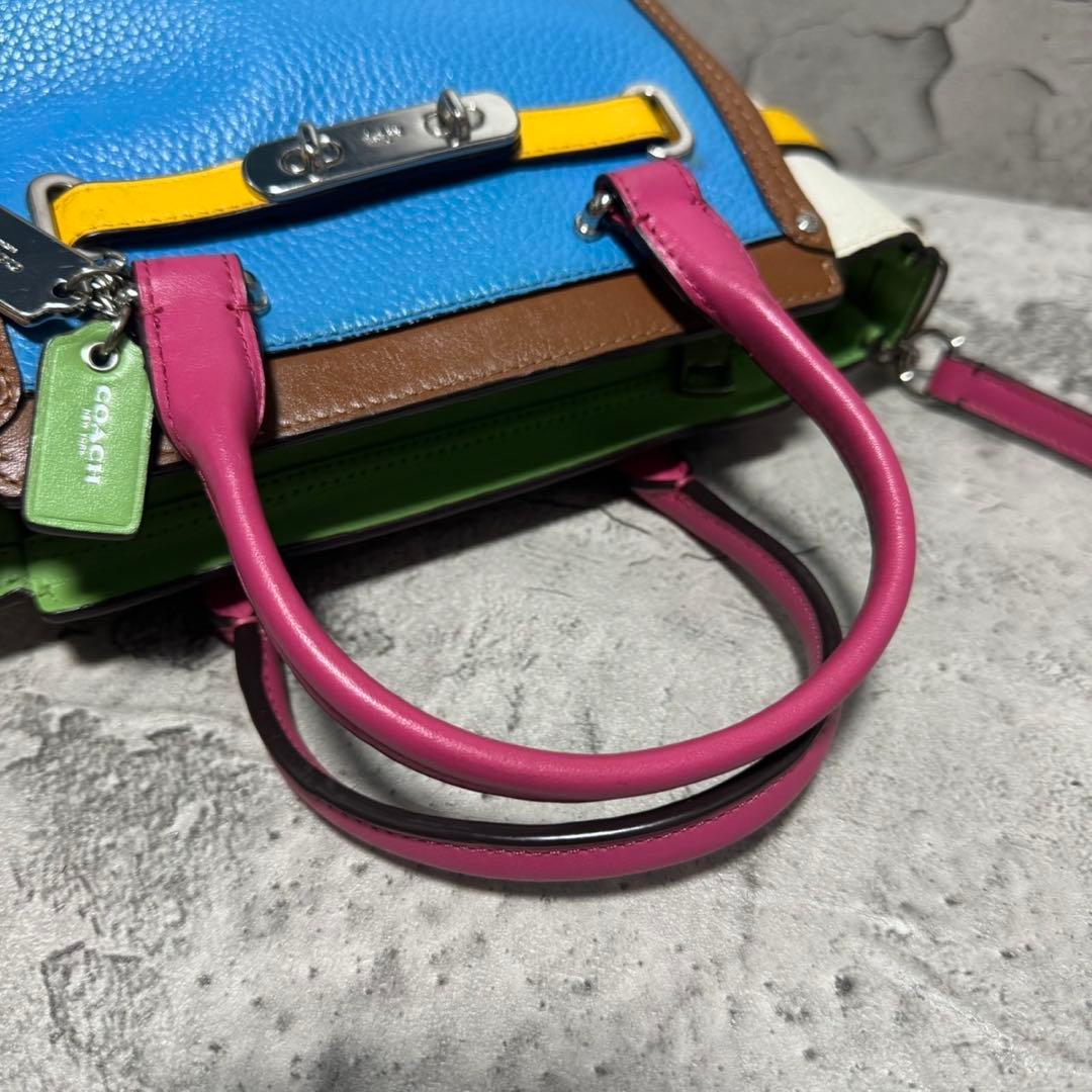 美品✨️希少 コーチ 2way ショルダーバッグ スワッガー レザー マルチカラー