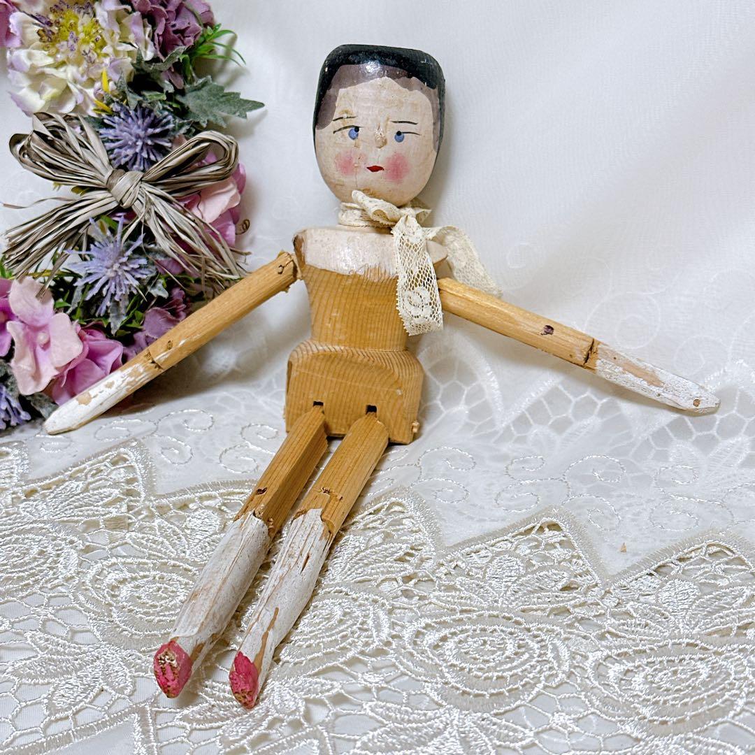 ❤️アンティークペグドール❤️ウッデンドール　木製人形　アンティークドール