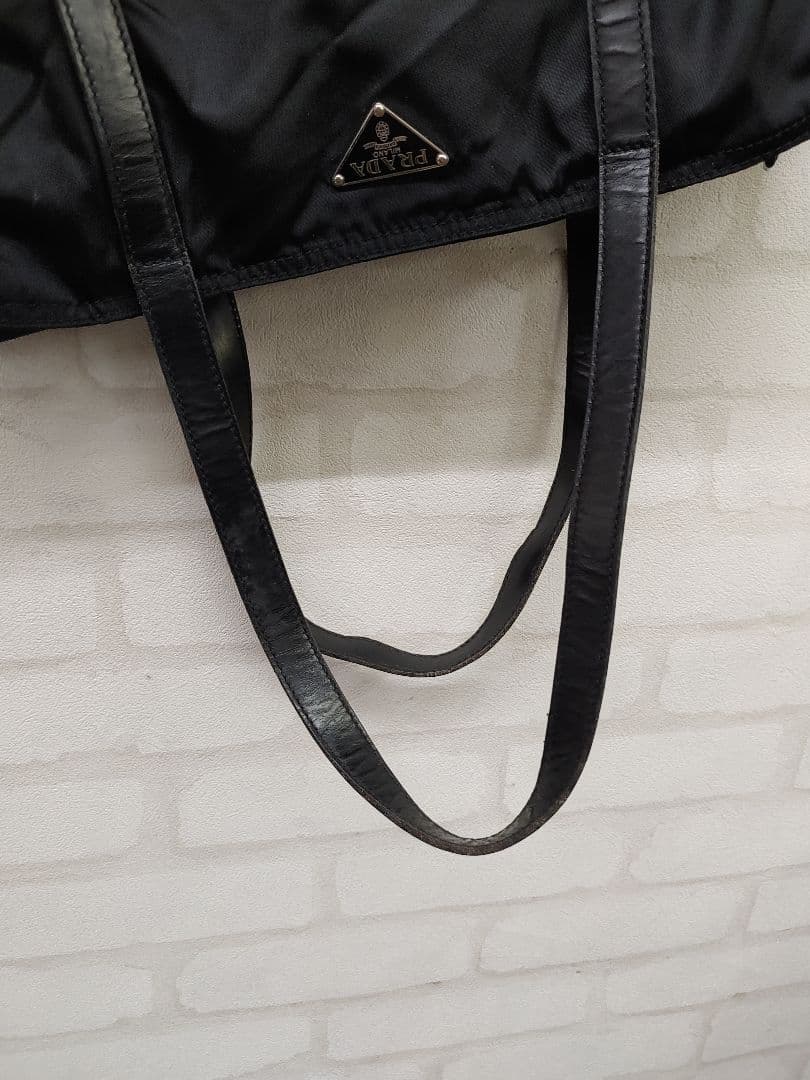 クロボボPRADA　トートバッグ　ハンドバッグ　白タグ　三角ロゴ　ナイロン